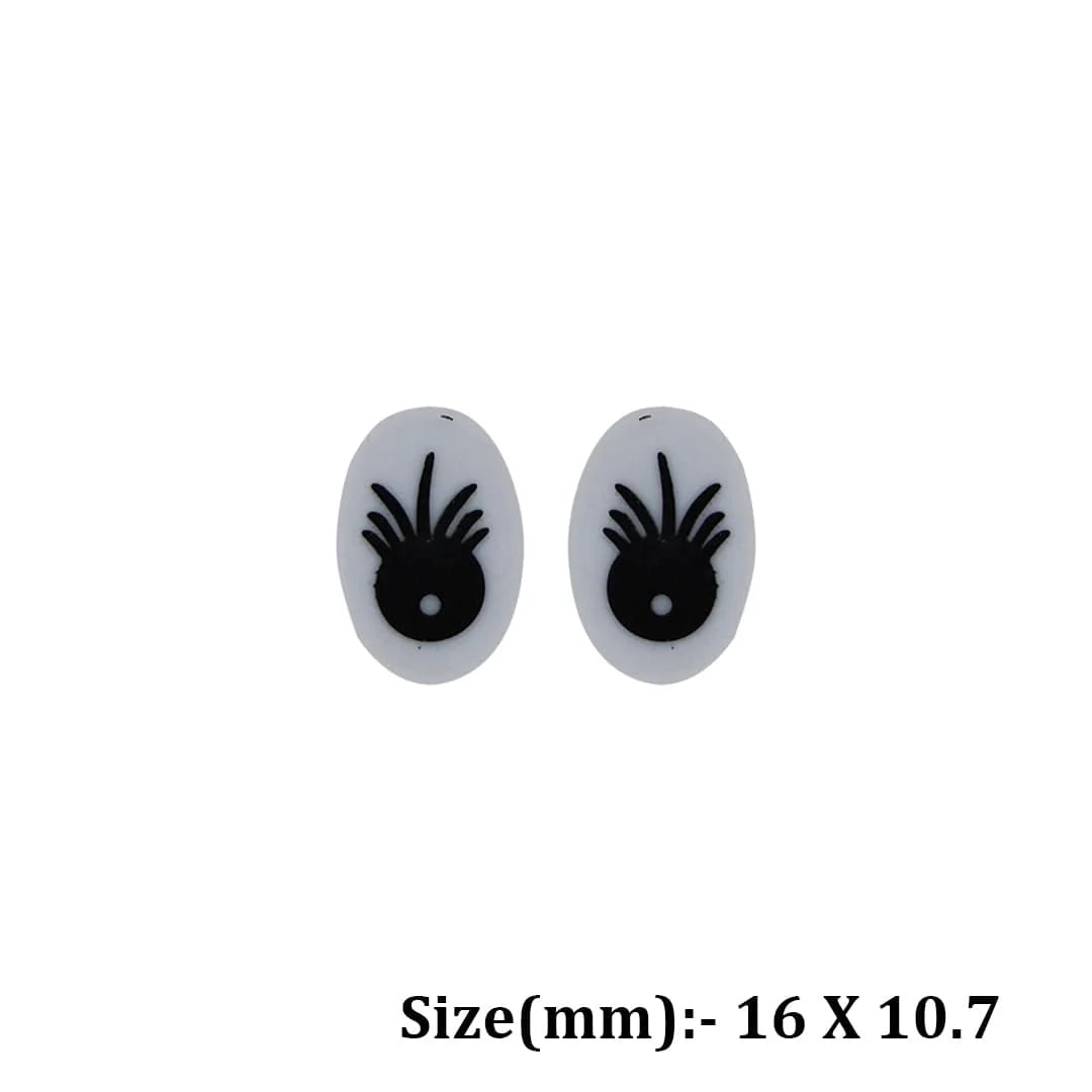 16 x 10.7mm Oval Eyes With Eyebrow Flat Base