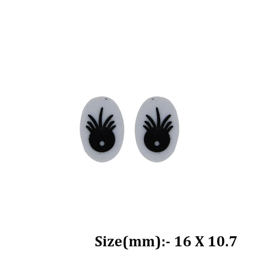 16 x 10.7mm Oval Eyes With Eyebrow Flat Base