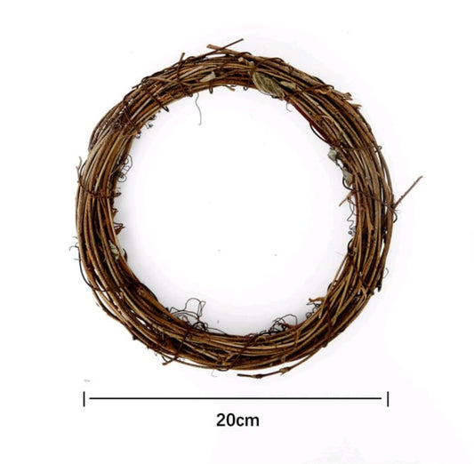 Ring Wreath Rattan Wicker Natural Brown DIY (20 CM)
