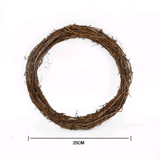 Ring Wreath Rattan Wicker Natural Brown DIY (25 CM)