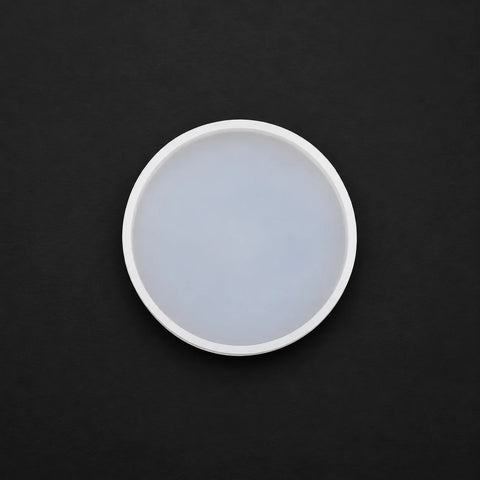 Round Coaster & Keychain Silicone Resin Mould Without Hole; white silicone mould