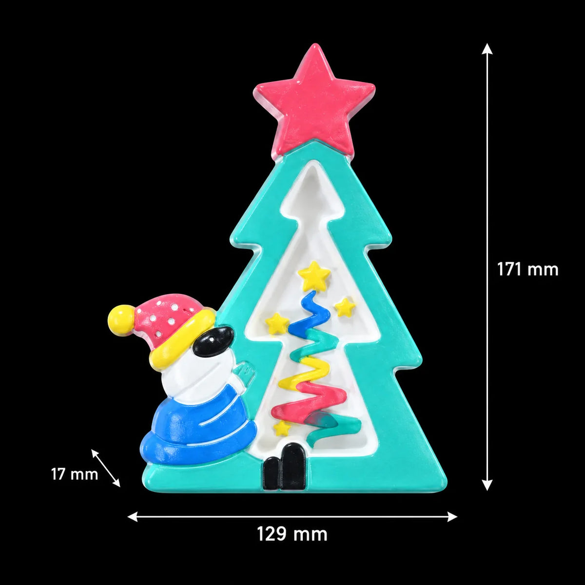 Snowmen Santa Claus With Christmas Tree Mould — finished example