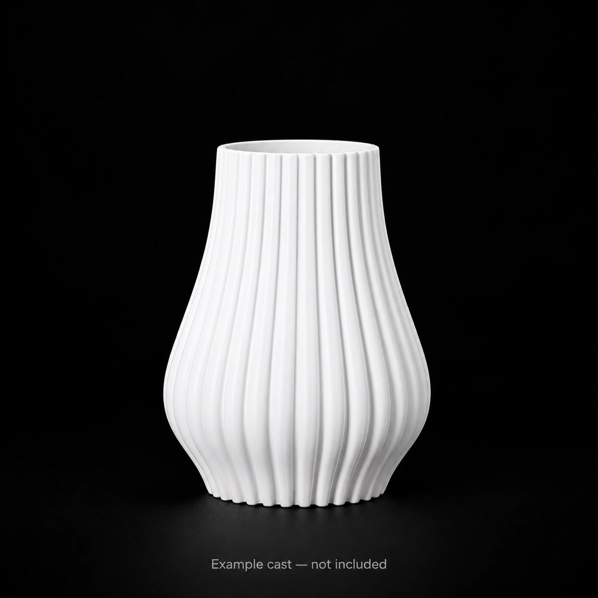 Versatile Striped Stylish Vase Mould — example cast, not included