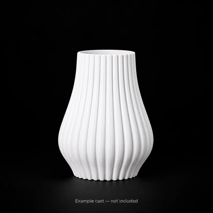 Versatile Striped Stylish Vase Mould — example cast, not included