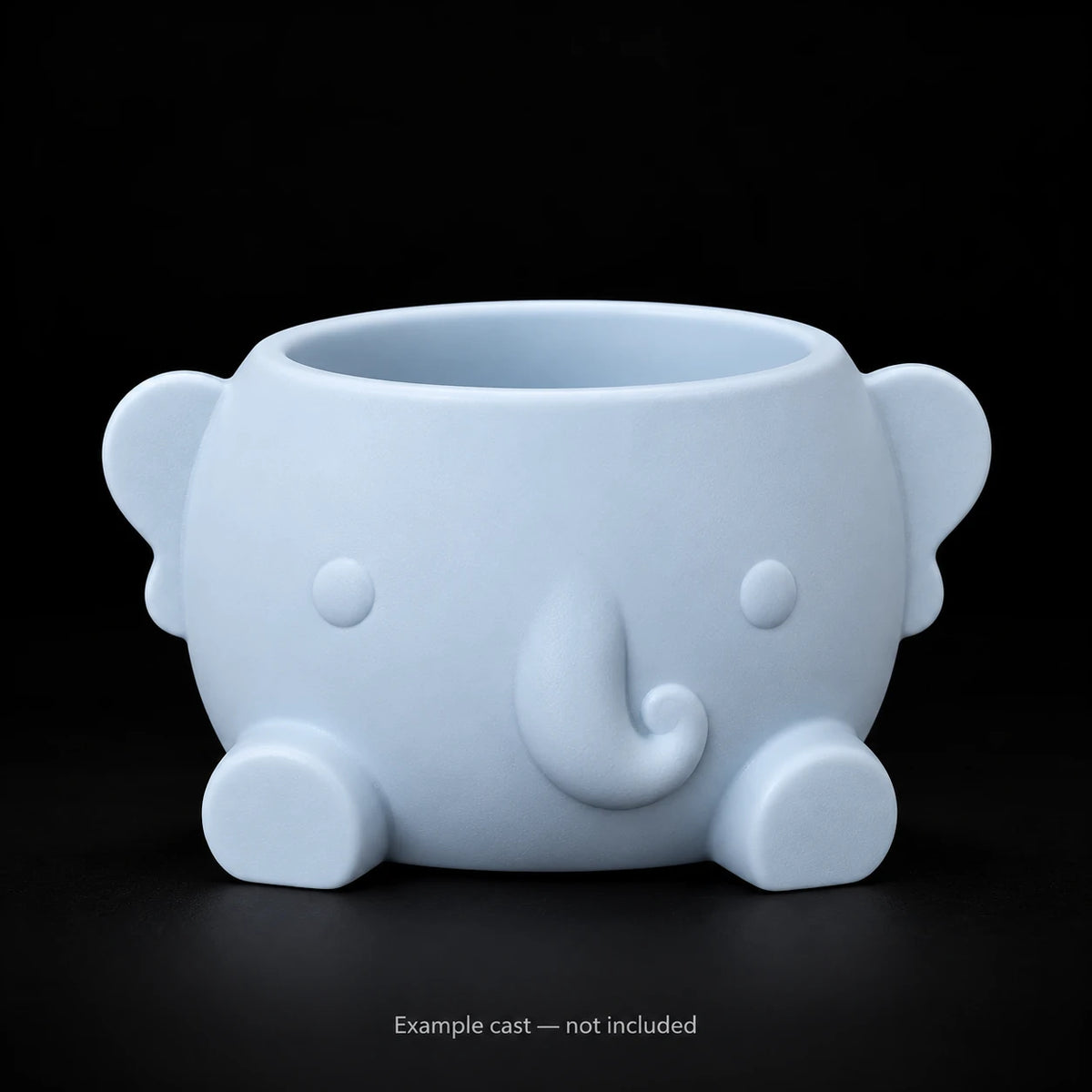 Large Elephant Flower Pot Mould — example cast, not included