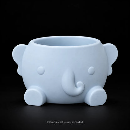 Large Elephant Flower Pot Mould — example cast, not included