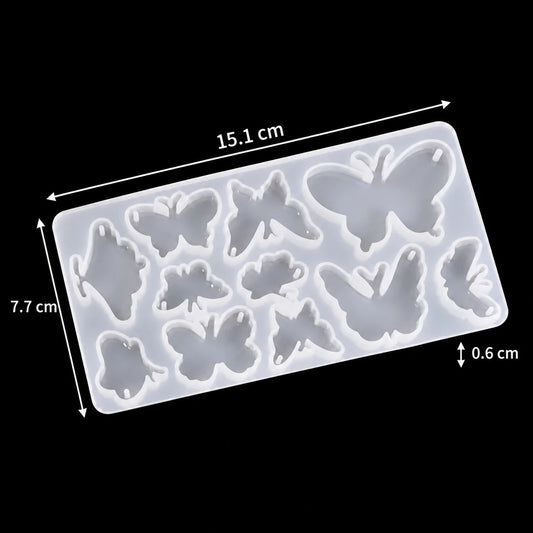 11-Cavity Butterfly Pendant Silicone Resin Mould — product