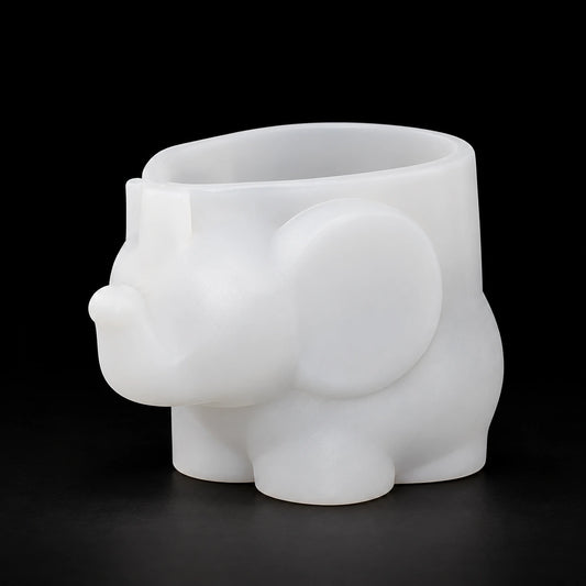 Elephant Planter Jar Silicone Mould – silicone mould on black background