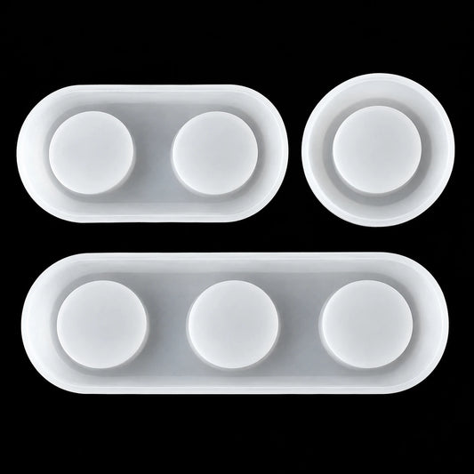 1, 2 & 3-Hole Tea Light Holder Silicone Mould Set — mould