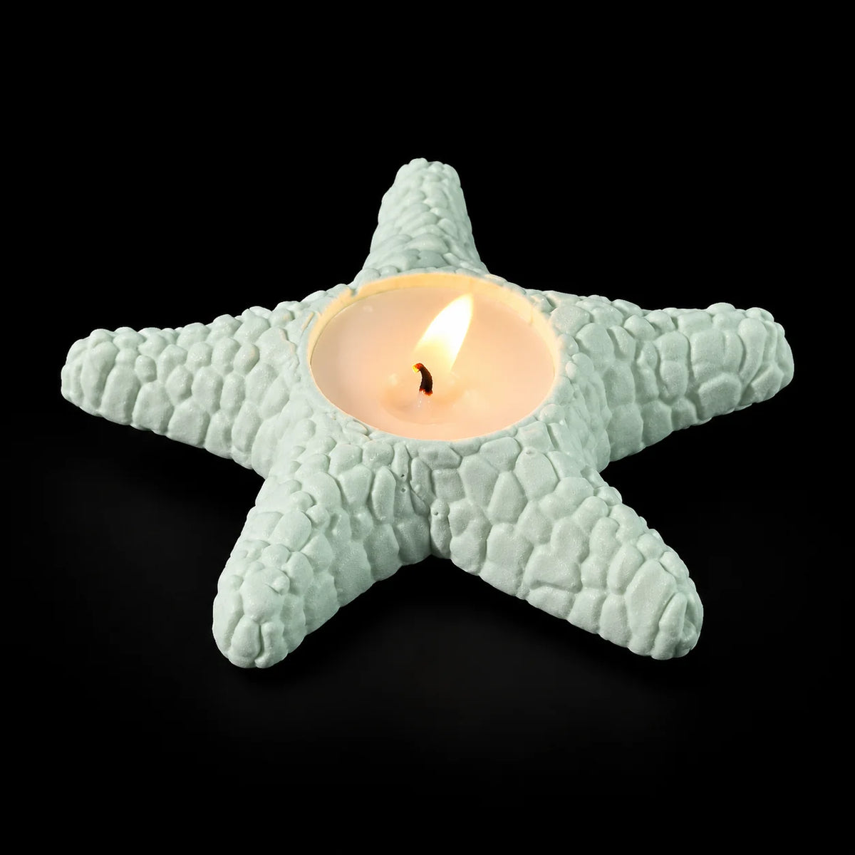 Textured Starfish Tea Light Holder Silicone Mould — finished example