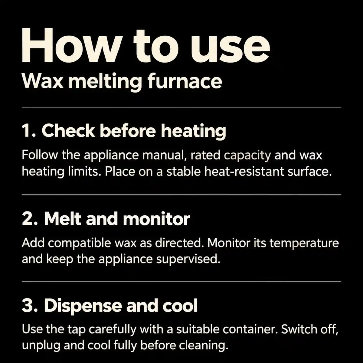 How to use: Wax Melting Furnace for Candle Making – 5 L & 10 L