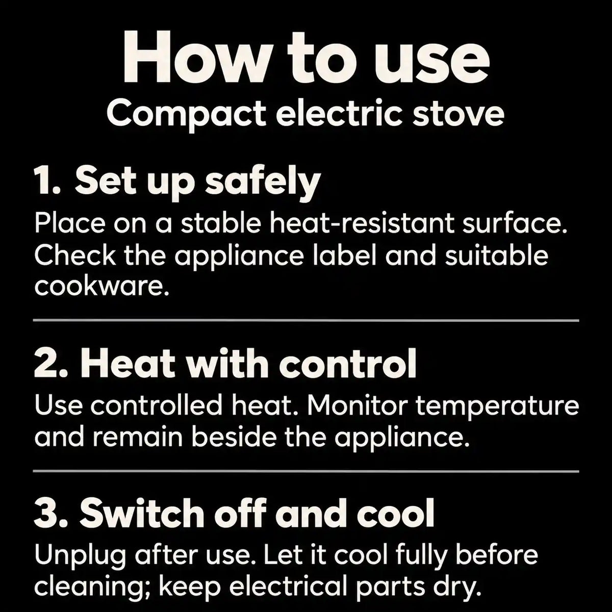 How to use: Portable Compact Electric Stove