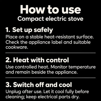 How to use: Portable Compact Electric Stove