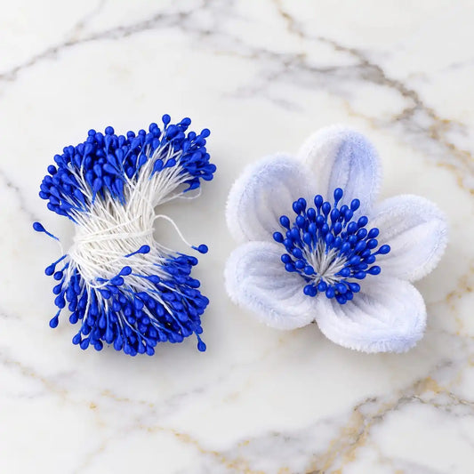 Blue Artificial Flower Pollens / Stamens – 5–6 cm – product view