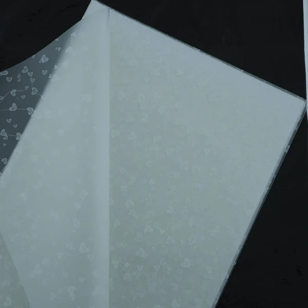 Heart Line Bouquet Paper – Waterproof Floral Gift Wrapping for Bouquets & Hampers-Cream