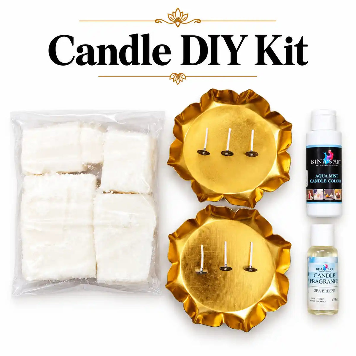 Urli Candle Making DIY Kit – 250 g Wax & Two 4-Inch Urlis