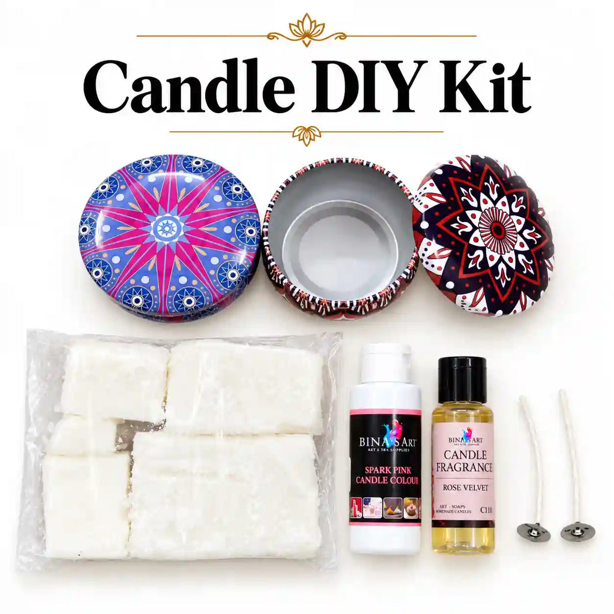 Tin Jar Candle Making DIY Kit – 250 g Wax & Two Tins
