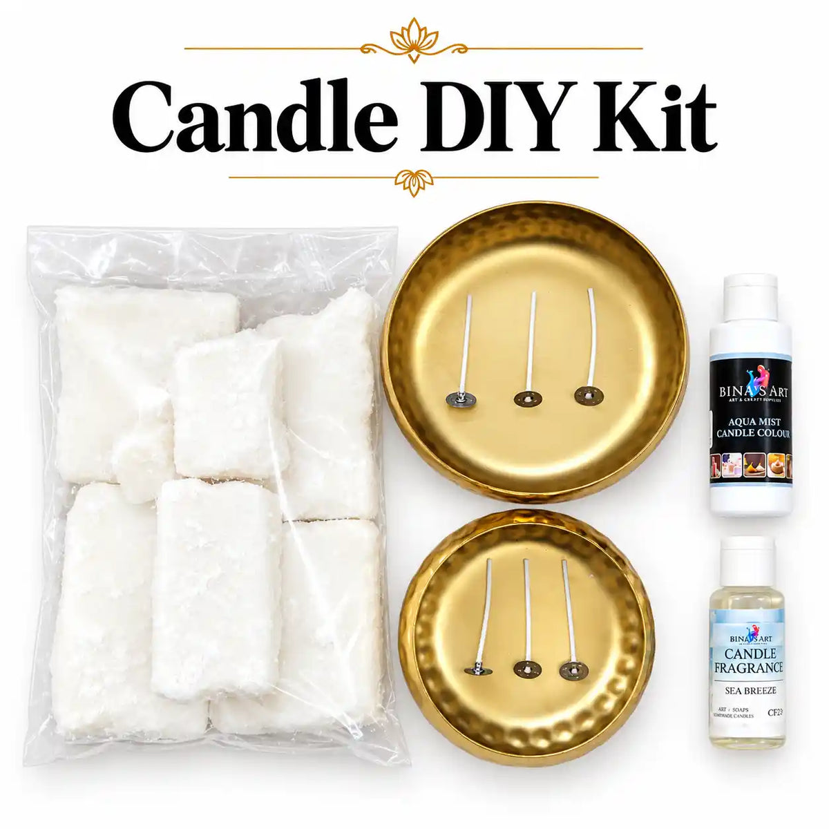 Urli Candle Making DIY Kit – 500 g Wax & Three Urlis