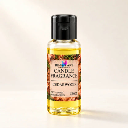 Cedarwood Candle Fragrance bottle showing the original product label