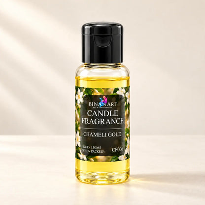 Chameli Gold Candle Fragrance bottle showing the original product label