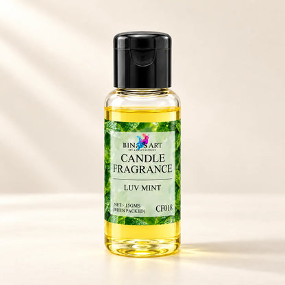 Luv Mint Candle Fragrance bottle showing the original product label