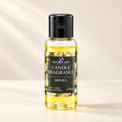 Mogra Candle Fragrance bottle showing the original product label