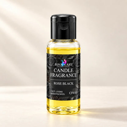 Rose Black Candle Fragrance bottle showing the original product label