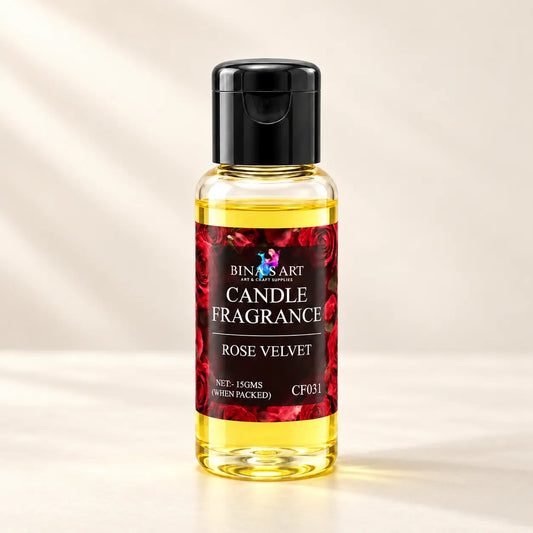 Rose Velvet Candle Fragrance bottle showing the original product label