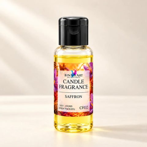 Saffron Candle Fragrance bottle showing the original product label