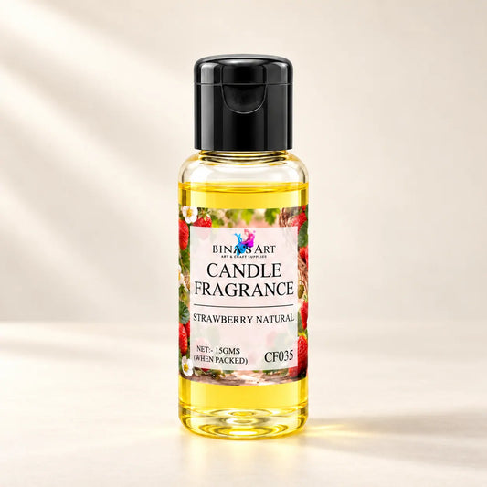 Strawberry Natural Candle Fragrance bottle showing the original product label