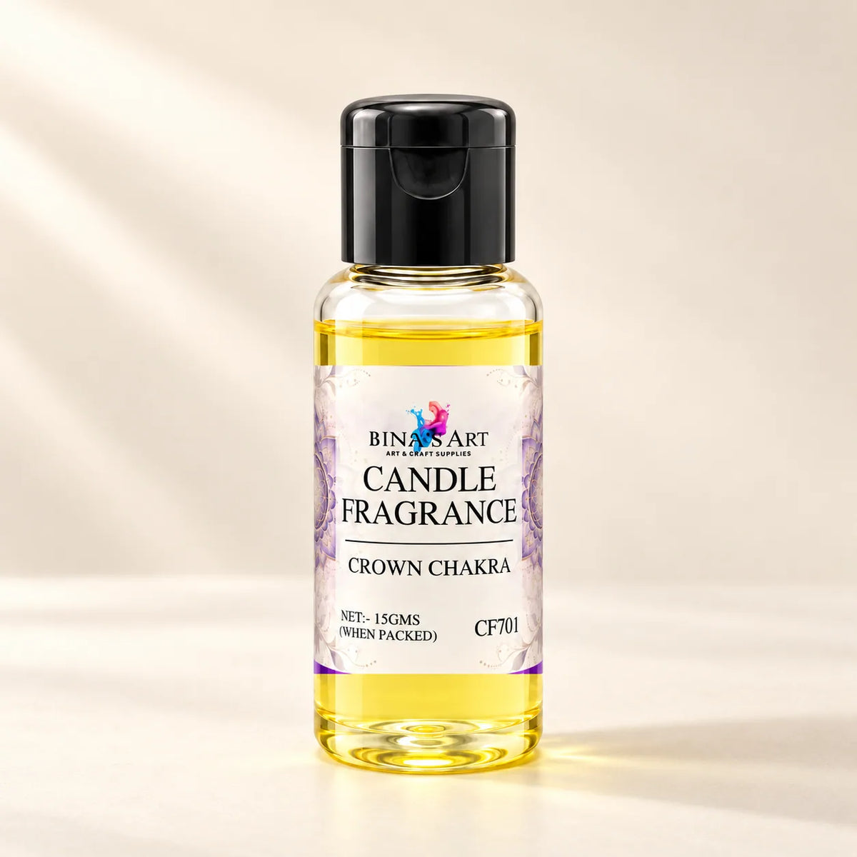 Crown Chakra Candle Fragrance bottle showing the original product label