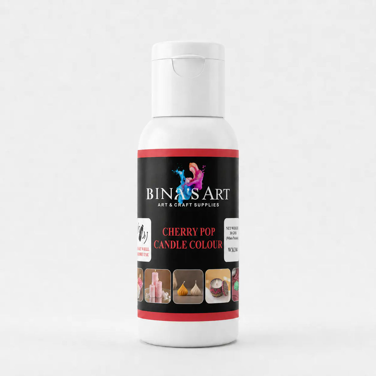 Bina’s Art Cherry Pop Candle Colour 30 g bottle