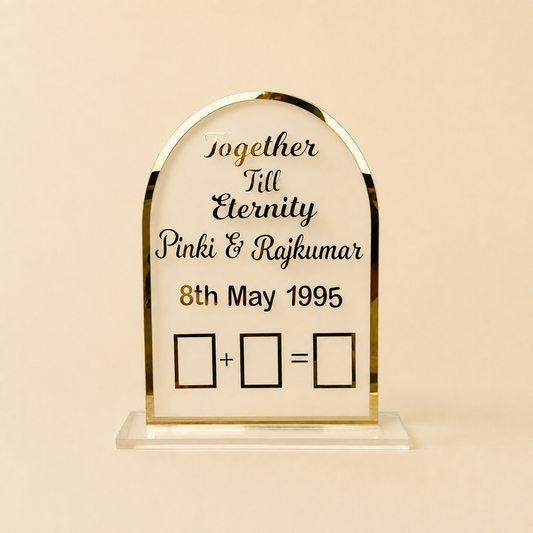 Dome Couple Finger Print Acrylic Frame with Stand