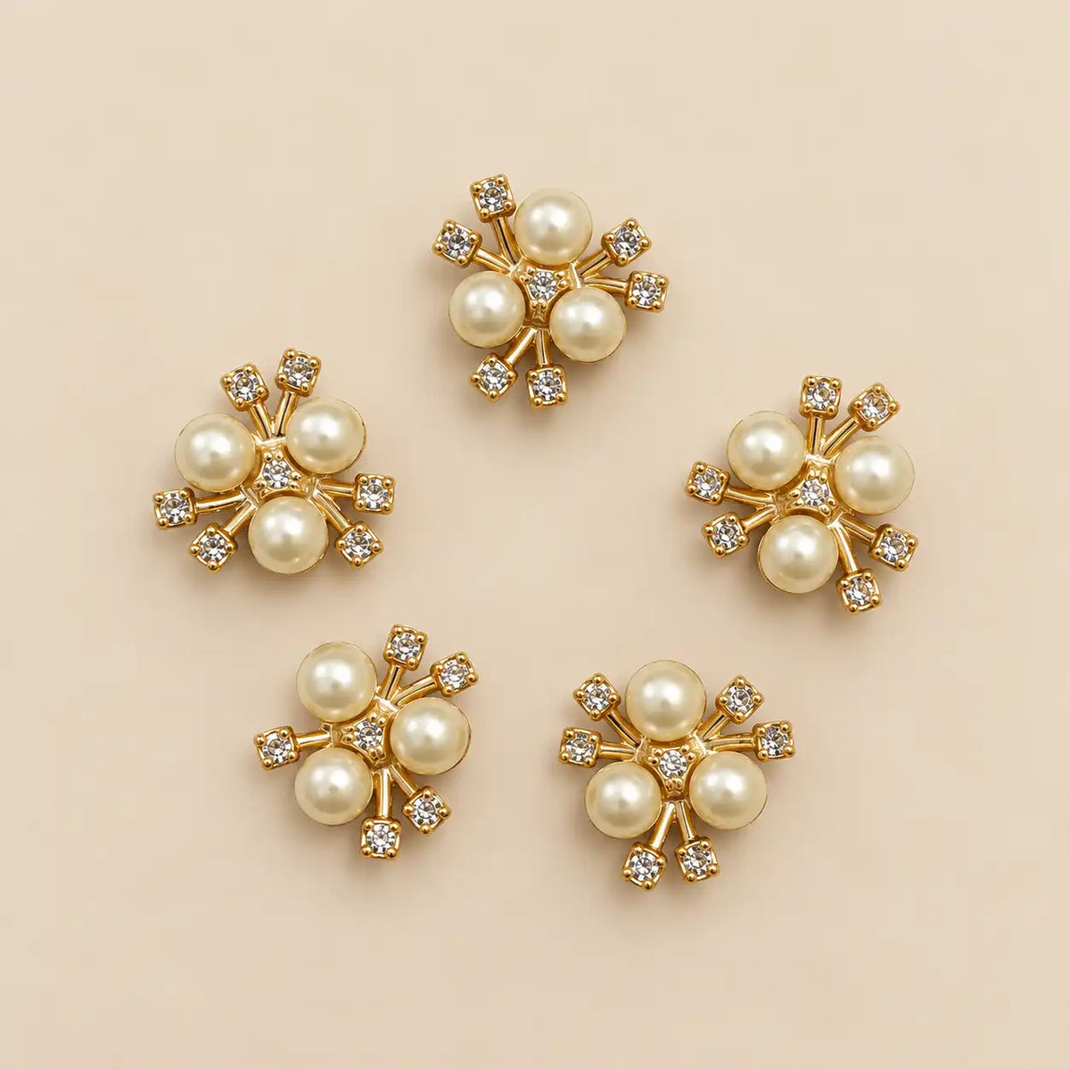 Pearl & Rhinestone Flower Embellishments for Crafts