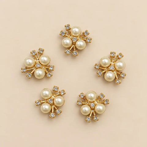 Pearl & Rhinestone Flower Embellishments for Crafts