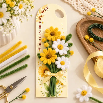 How to use FC003 bouquet card with yellow and white pipe-cleaner daisies