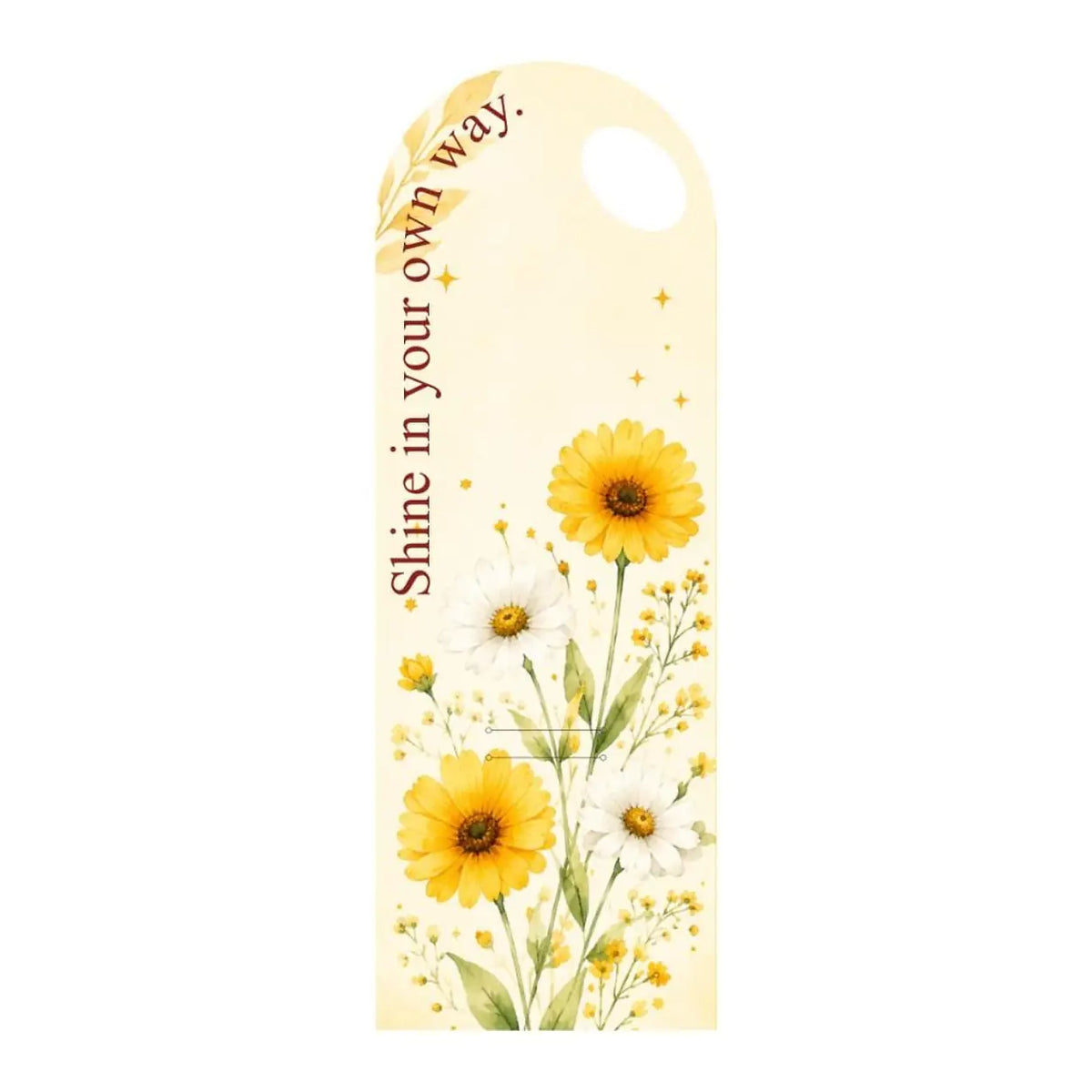 Yellow and white daisy floral bouquet card with handle, Shine in Your Own Way, FC003, pack of 5
