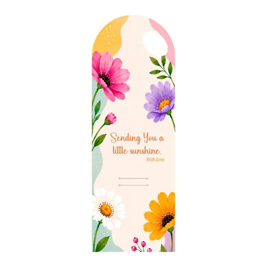 Multicolour floral bouquet card with handle, Sending You Sunshine, FC005, pack of 5