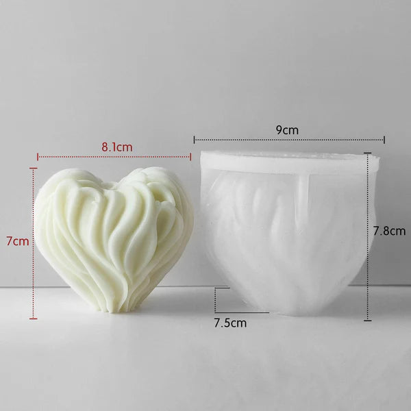 3D Valentine's Day Heart Candle Handmade Mould