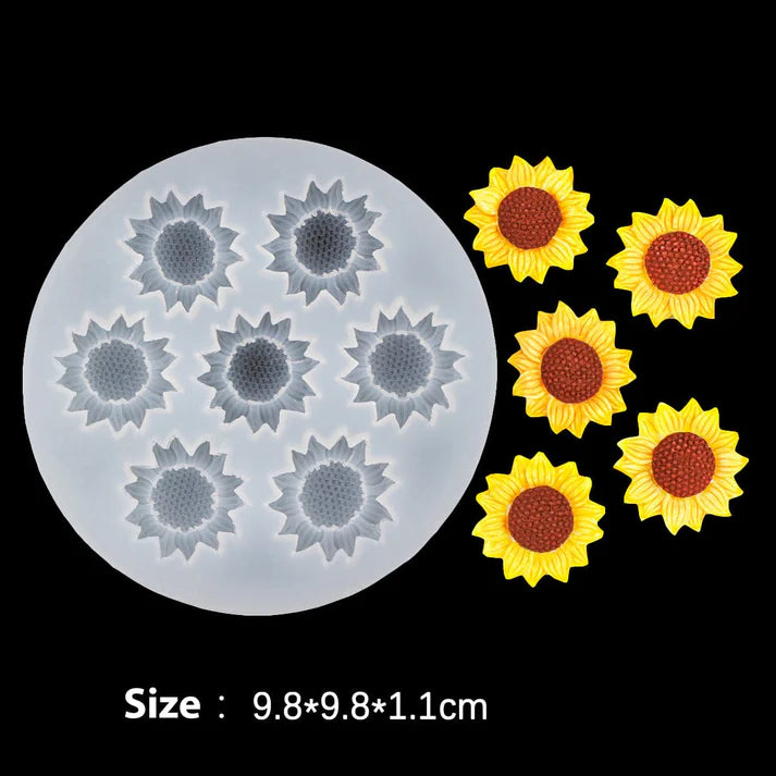 7 Cavity 3D Sunflower Handmade Mould