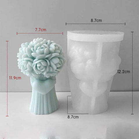 Rose Bouquet Candle Handmade Mould