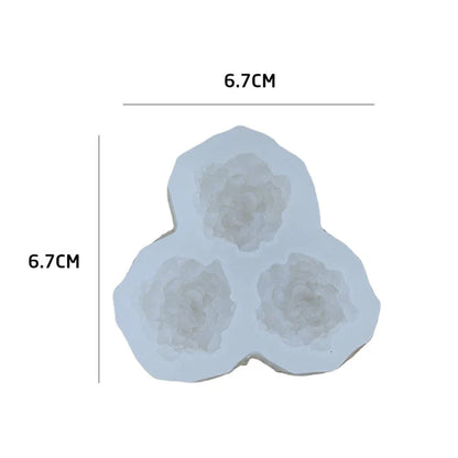 3 Cavity 3D Flower Candle Handmade Mould