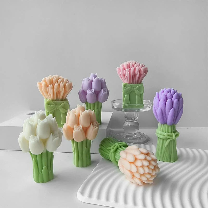 3D Tulip Bouquet Candle Handmade Mould