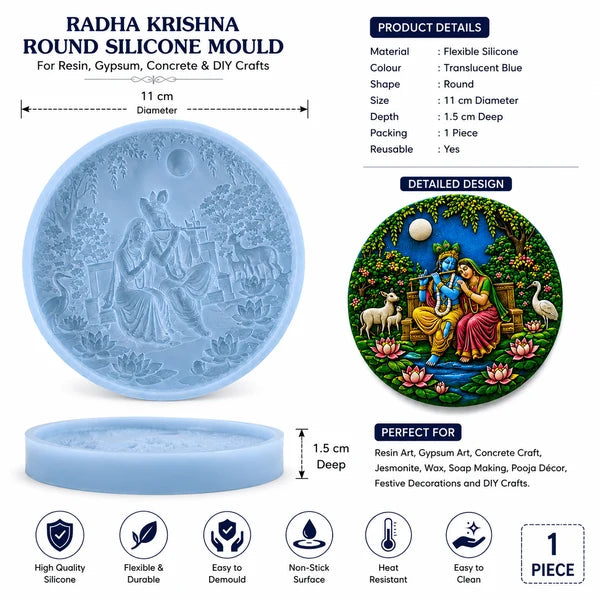 Radha Krishna Round Silicone Mould