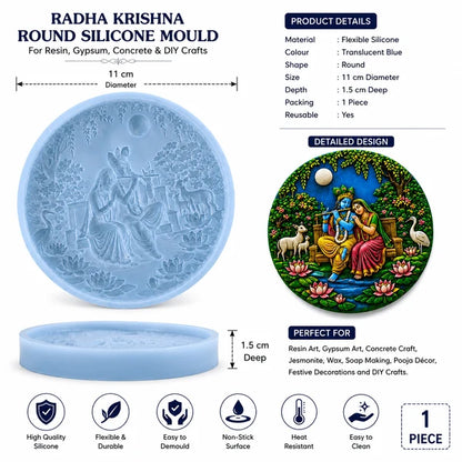 Radha Krishna Round Silicone Mould