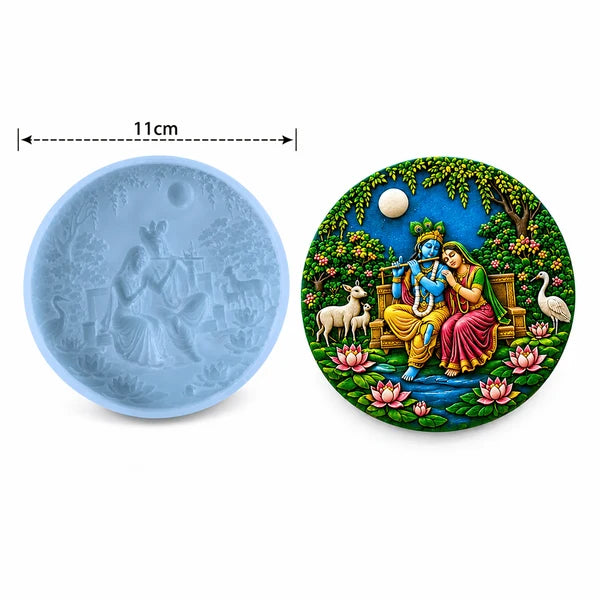 Radha Krishna Round Silicone Mould