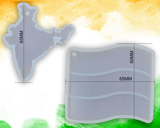 Indian Map & Flag Keychain Mould