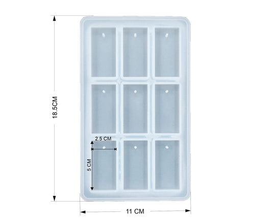 9 Cavity Rectangle Pendant Mould