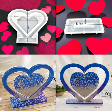 2 Pcs Heart Center Hanging Shaped Photo Frame Mould