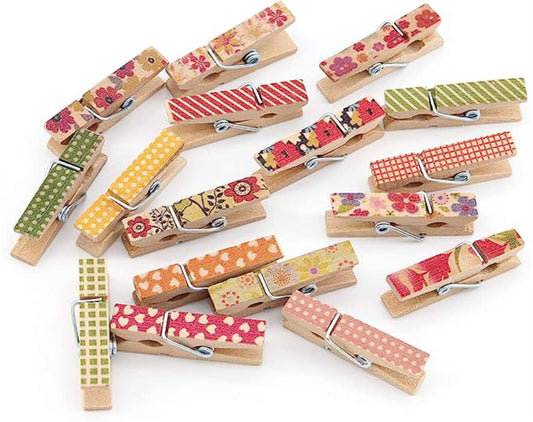 3.5 CM Printed Wooden Clips